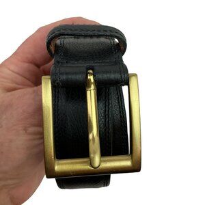 Woodward Genuine Leather Italian Belt With Brass Buckle Mens 36 Black